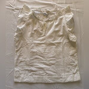 🆕 NWT • Free Assembly 100% Cotton White Eyelet Sleeveless Top